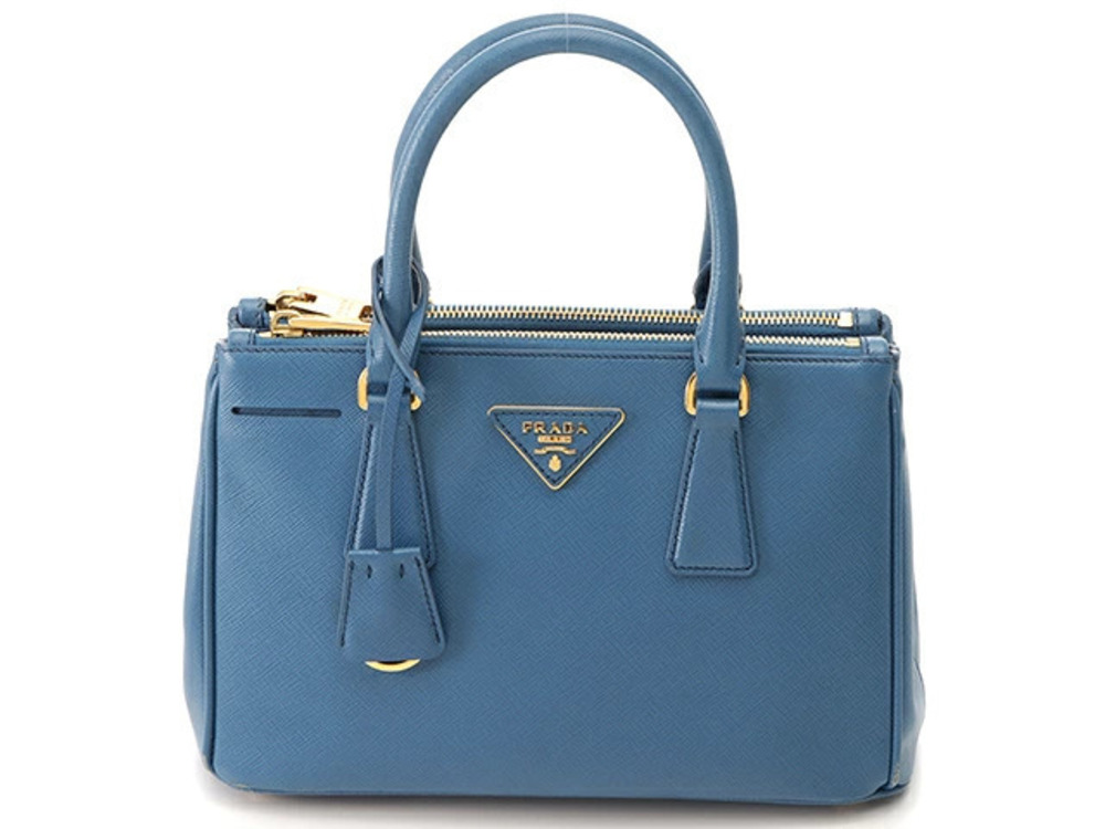 Prada Galleria Bag Shoulder Saffiano Leather Blue